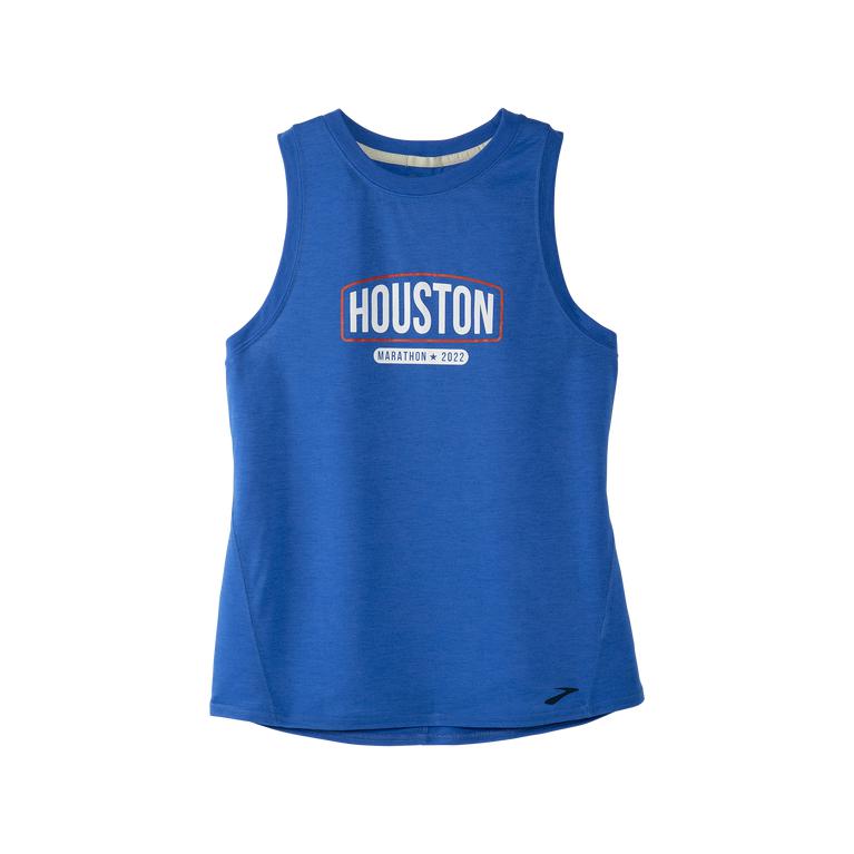 Brooks HOUSTON22 DISTANCE GRAPHIC Running Tank Top Womens Canada - Heather Bluetiful/26.2 Banner (SY